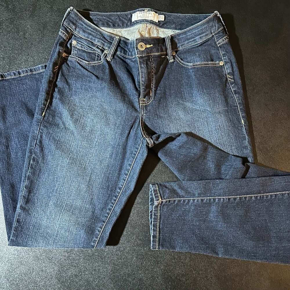 Torrid Denim First At Fit Mid Rise Dark Wash Skinny Jeans Size 10R